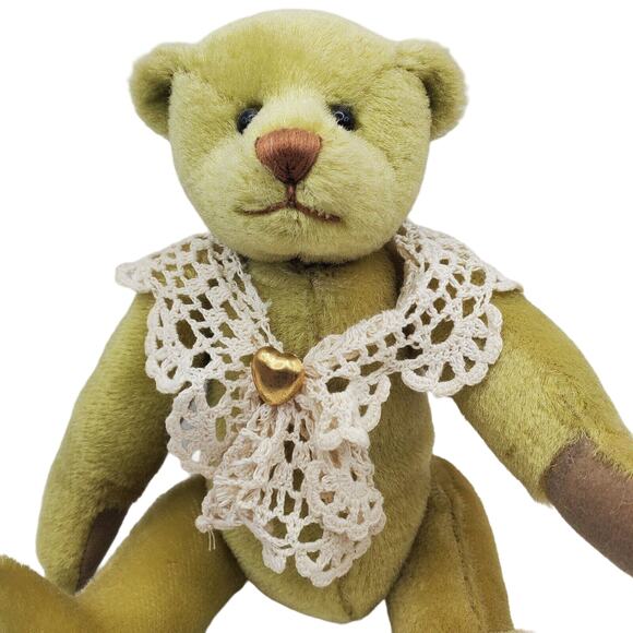 Ganz Clementine Teddy Bear Cottage Collectibles 1999 Chien Crochet Collar Heart - Picture 1 of 7